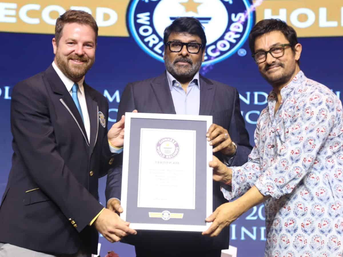 Chiranjeevi for achieving the Guinness World Record as the Most Prolific Film Star in Indian Cinema