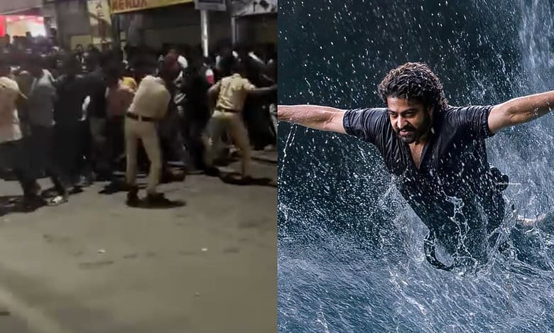 Devara release sees massive crowds, traffic, fire incident in Hyderabad