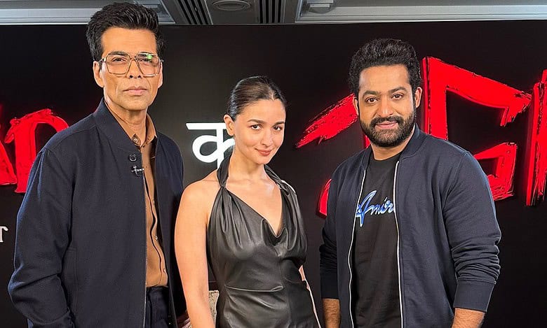 Trending: Karan Johar, Alia Bhatt and Jr NTR in one golden frame