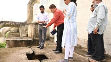 HMWS&SB MD Ashok Reddy inspects various drinking water reservoirs to check water quality and supply on Friday.
