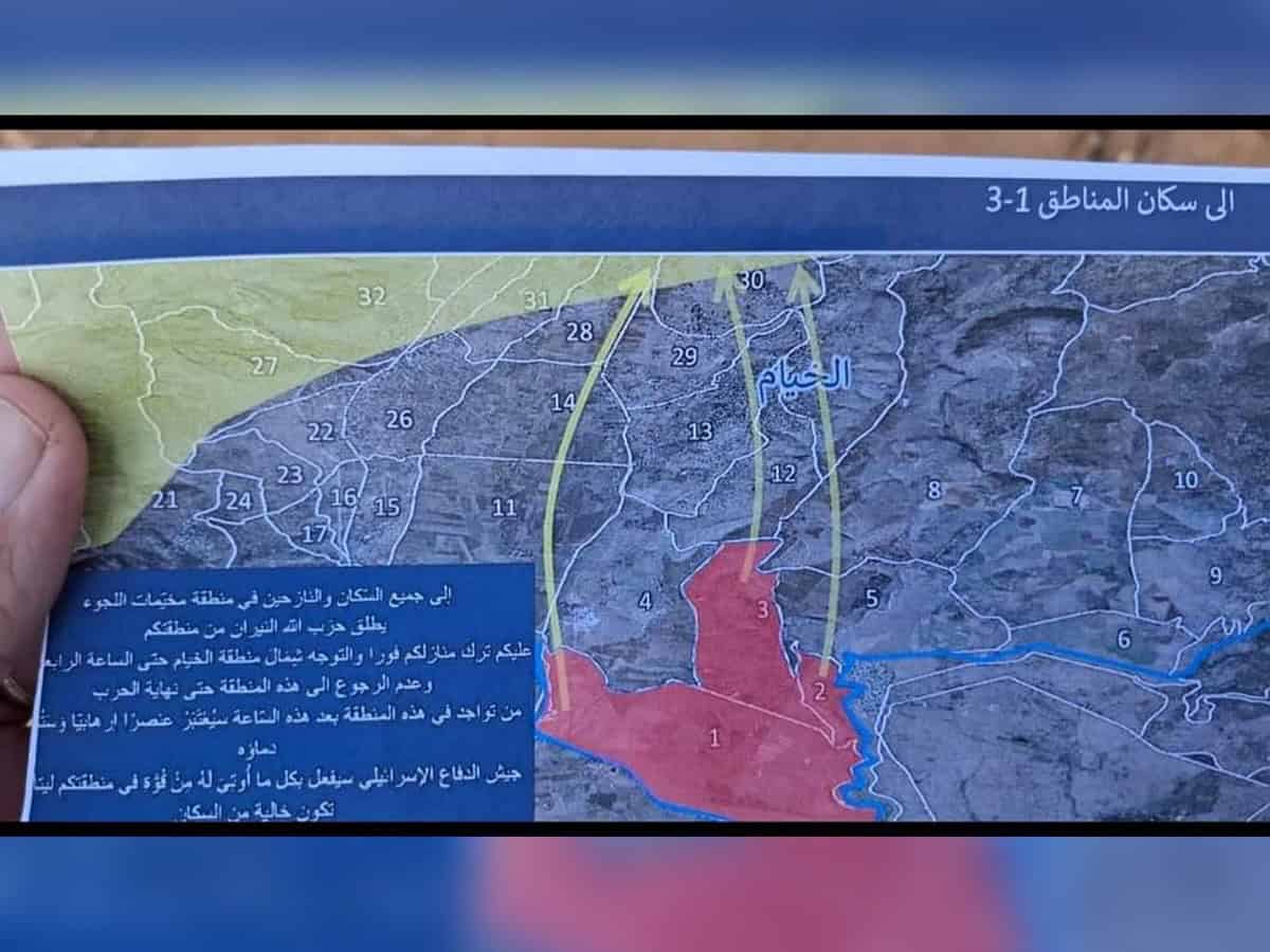 Israeli drone drops evacuation leaflets over Lebanese villages