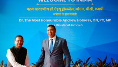 Jamaican PM welcomed in India