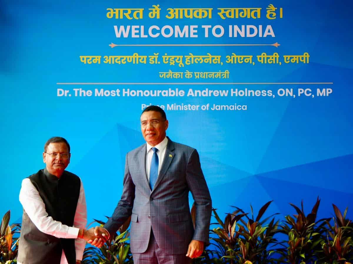 Jamaican PM welcomed in India