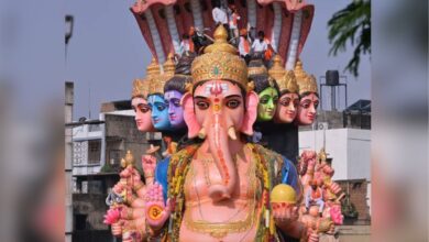 Hyderabad: Shobayatra of Khairatabad 70 ft tall Ganesh idol underway
