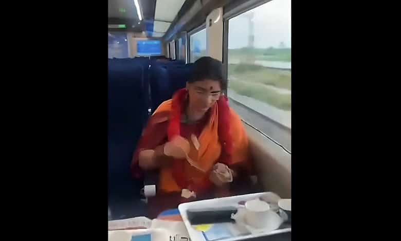 Madhavi Latha takes Vande Bharat train from Hyderabad to Tirupati amid laddu row