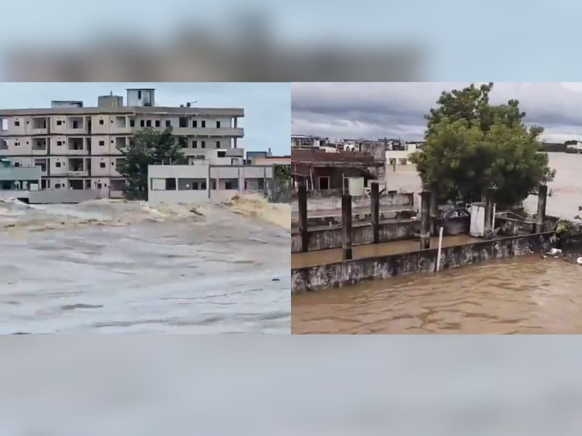 Munneru river submerges parts of Khammam