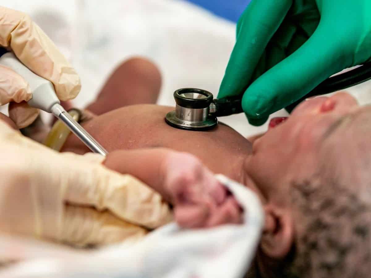 A newborn baby dies after normal delivery at Huzurnagar Area Hospital on September 17.