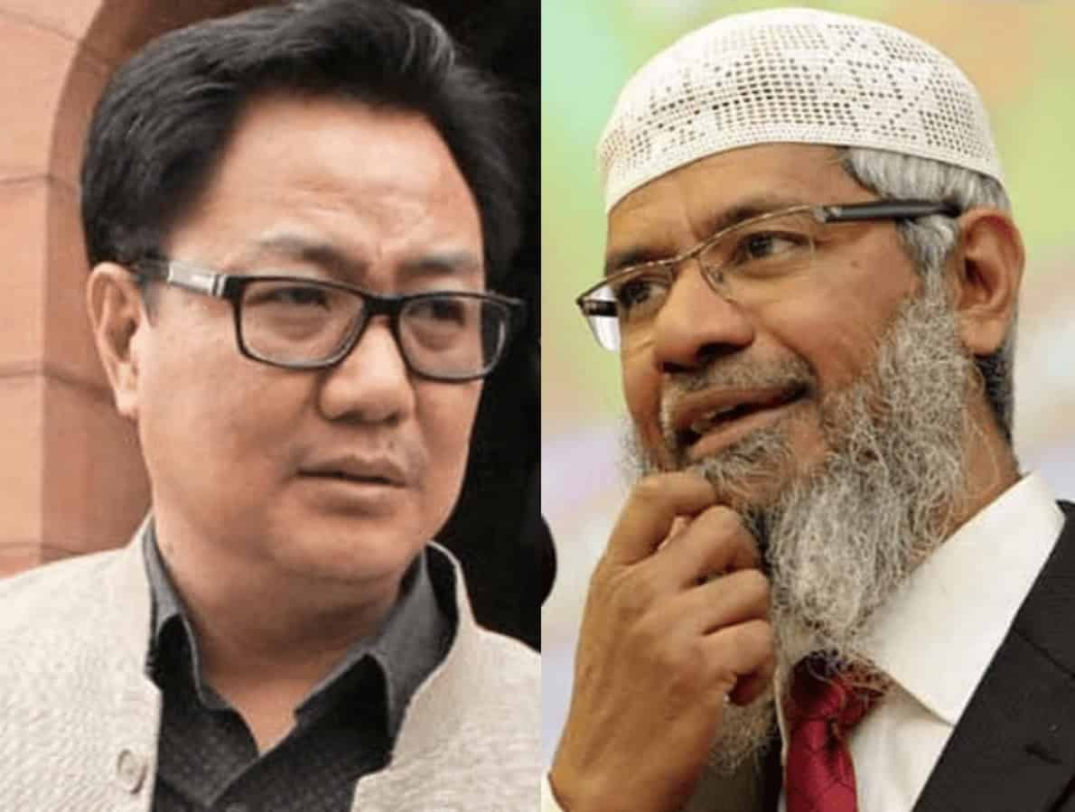 Rijiju hit out at Zakir Naik over calls to reject Waqf Bill