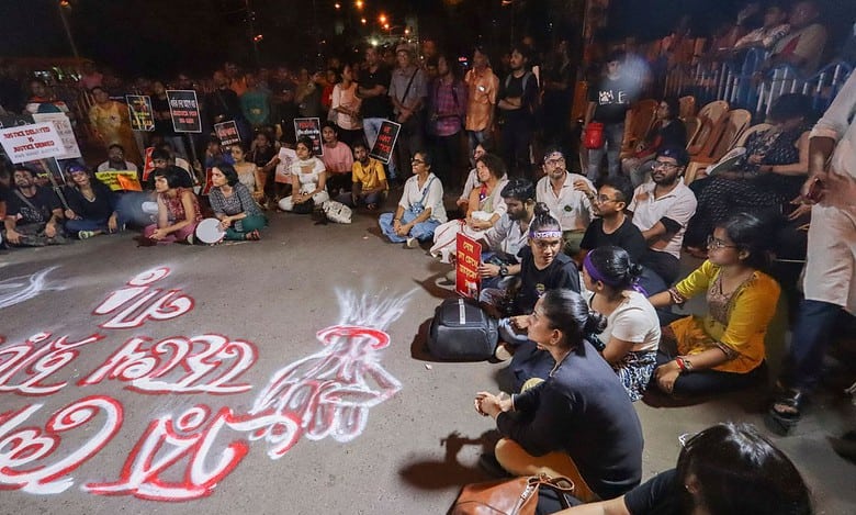 Sit in protest in Kolkata