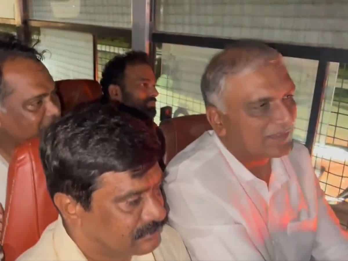 Cyberabad police detains BRS MLA Harish Rao