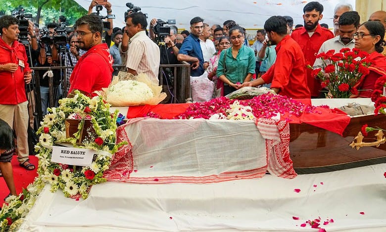 Tributes paid to Sitaram Yechury at CPI (M) headquarters in Delhi