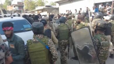 A large contingent of police and army personnel who were deployed (Photo:screengrab)