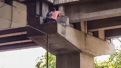 Woman gets stuck in flyover pillar in Noida, rescued