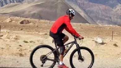 Farhan Akhtar enjoys riding bicycle in the mountains