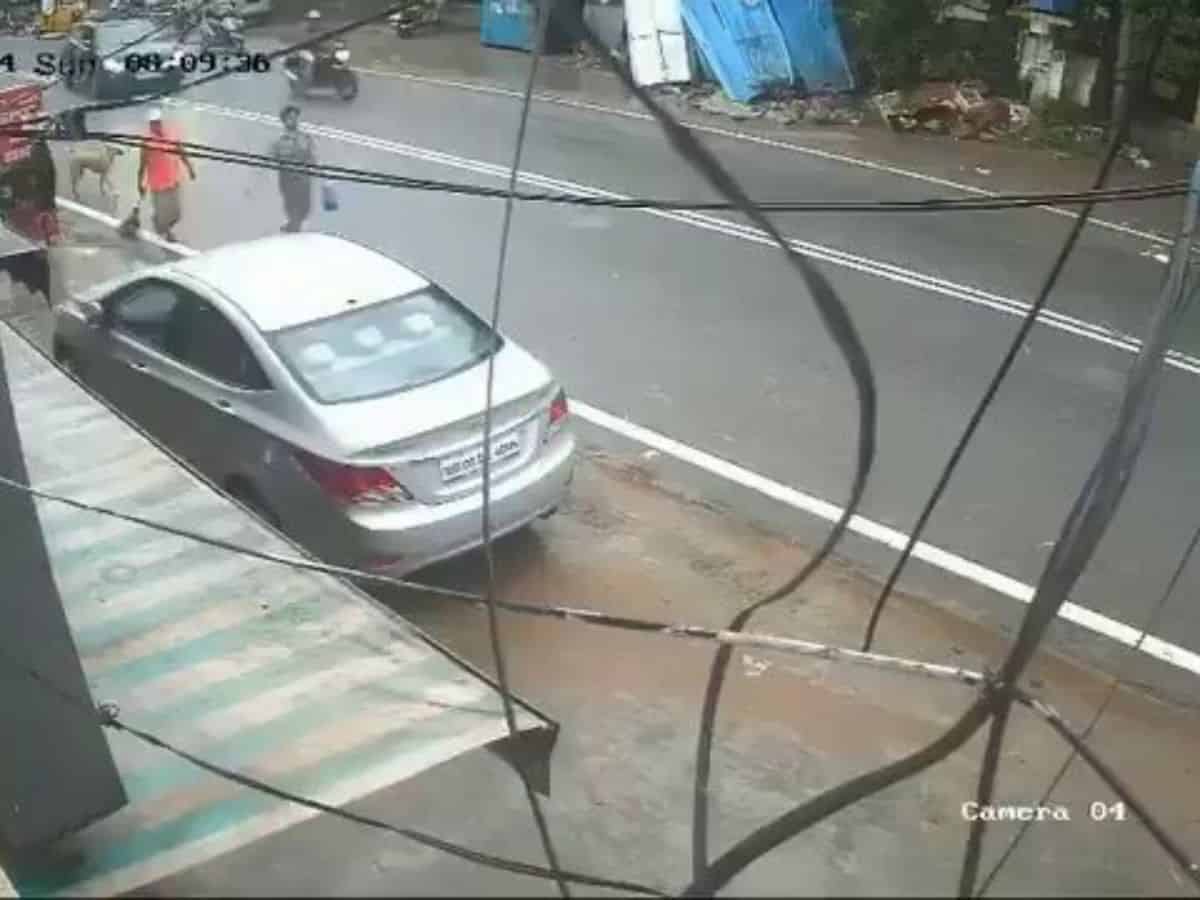 Video: Speeding car injures woman in Hyderabad's Vanasthalipuram