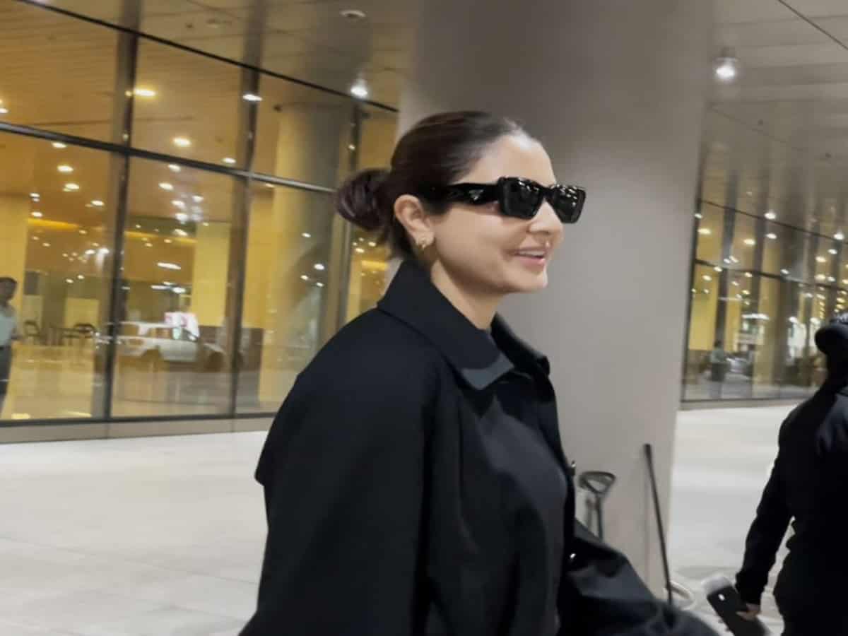 Anushka Sharma stuns in all-black outfit as she returns to Mumbai