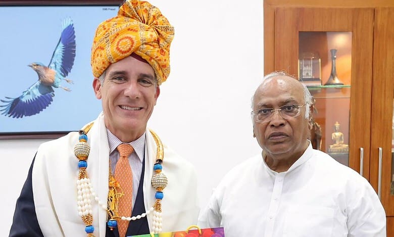 US envoy to India Eric Garcetti meets Congress chief Kharge