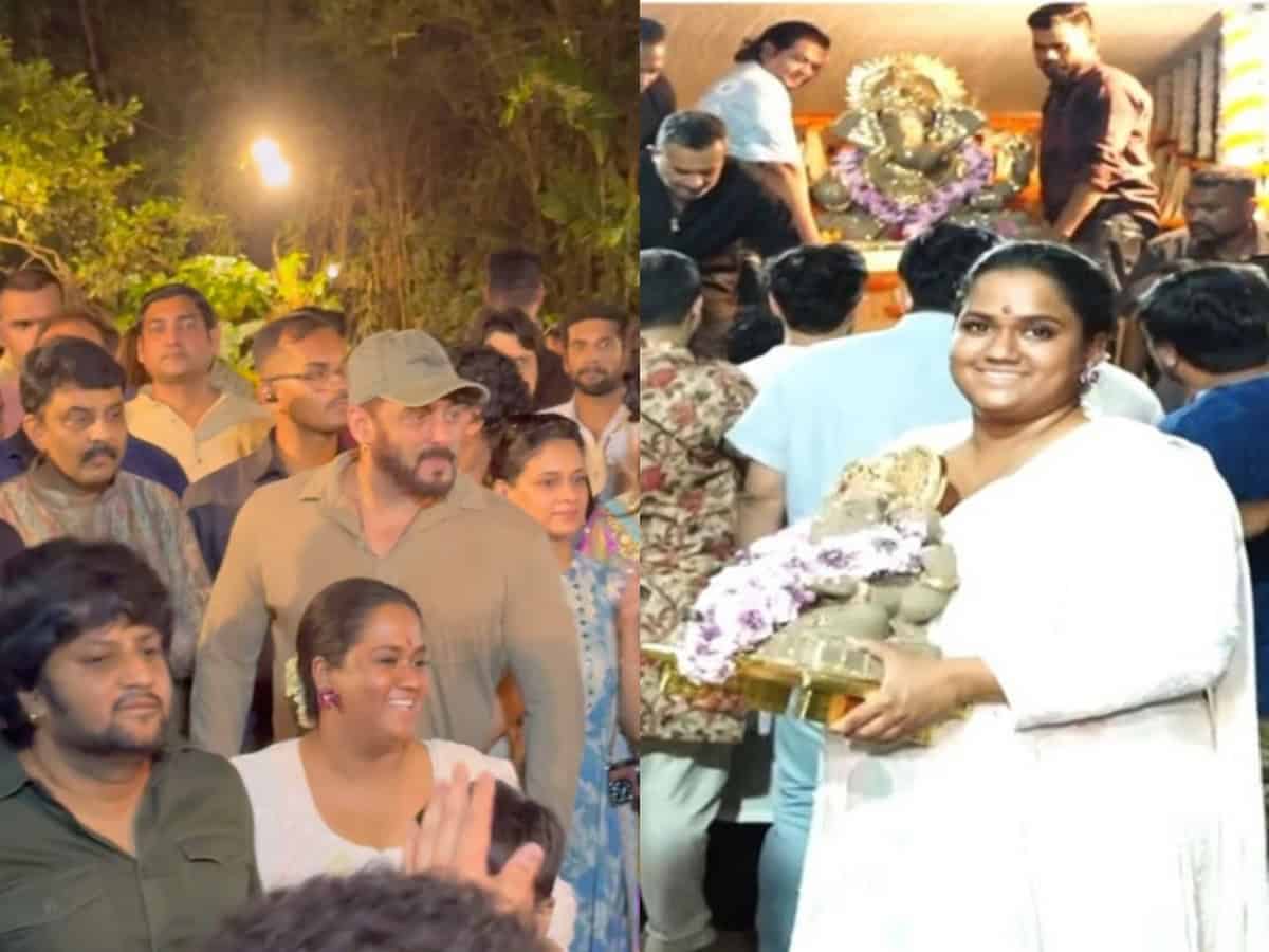 Arbaaz Khan, Arpita, Aayush Sharma gather at Salman Khan's residence for Ganpati Visarjan celebrations