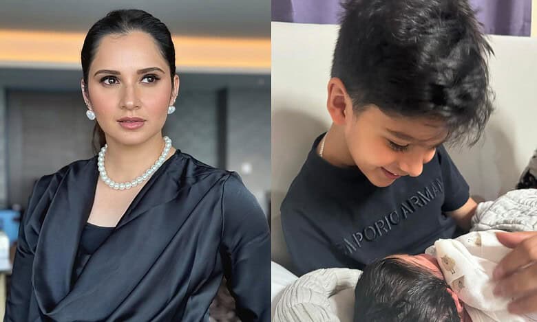 Sania Mirza shares a photo of a newborn baby and son Izhaan