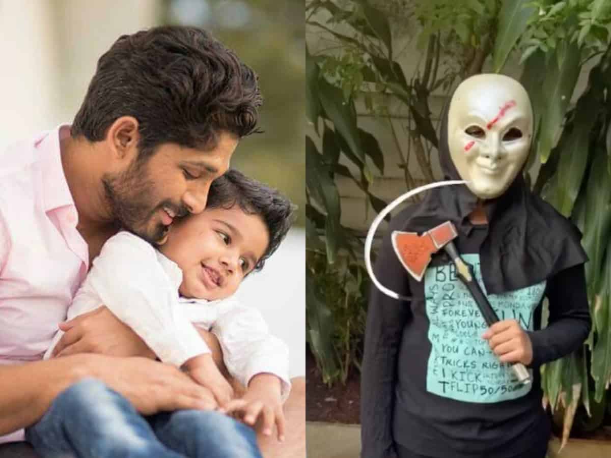 Allu Arjun’s son Ayaan takes his ‘Pushpa’ axe for Halloween