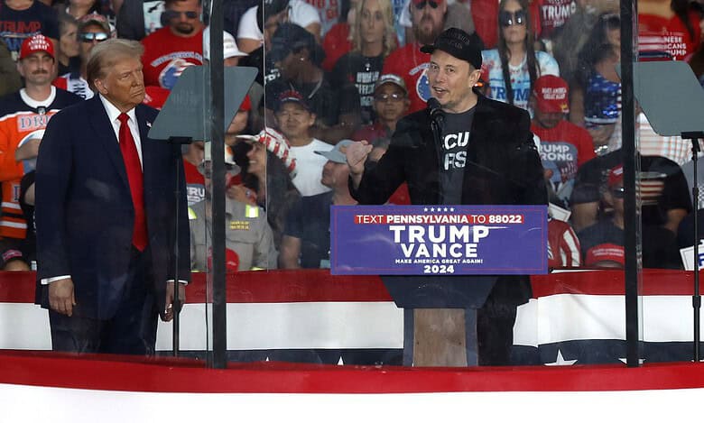Donald Trump with Elon Musk, calls for election victory in key state