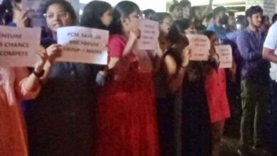Group-I mains candidates detained for protesting in Ashok Nagar, demanding rescheduling of the exam.