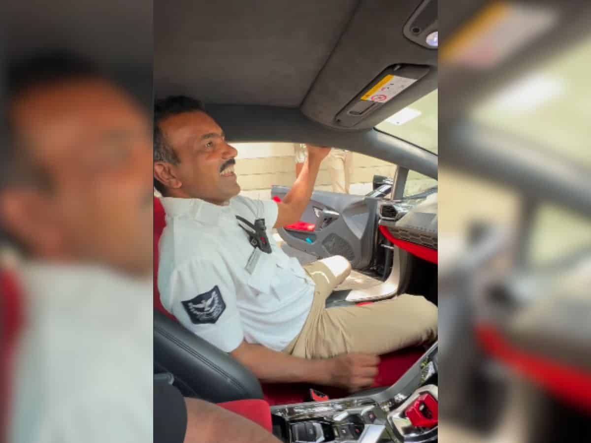 Hyderabad cop’s reaction after sitting inside Lamborghini