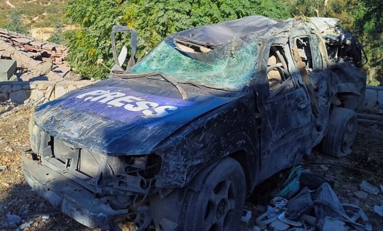 At least three journalists killed in Israeli strike in Lebanon