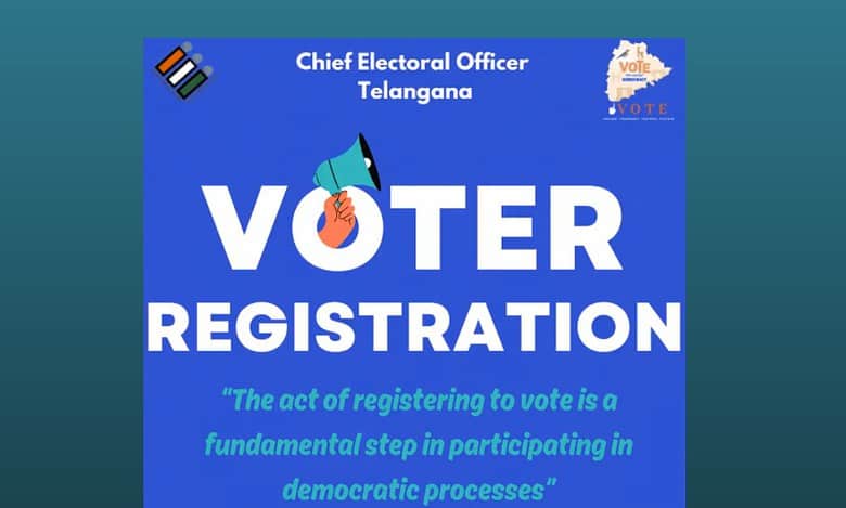 Telangana chief electoral officer announces that November 6 is the deadline for voter registrations for graduates and teachers MLC elections for Medak-Nizamabad-Adilabad-Karimnagar districts.