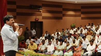 Revenue minister Ponguleti Srinivas Reddy interacts with selection grade deputy collectors and deputy collectors during an interactive session on Sunday.