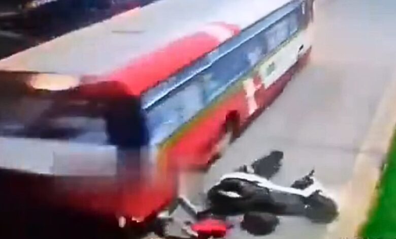 RTC bus runs over man on bike in failed overtake attempt near Hyderabad