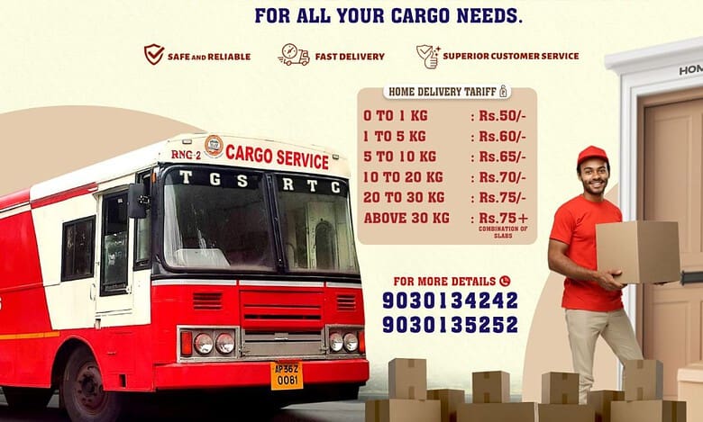 TGSRTC to launch parcel home delivery services in Hyderabad starting Sunday, October 27.