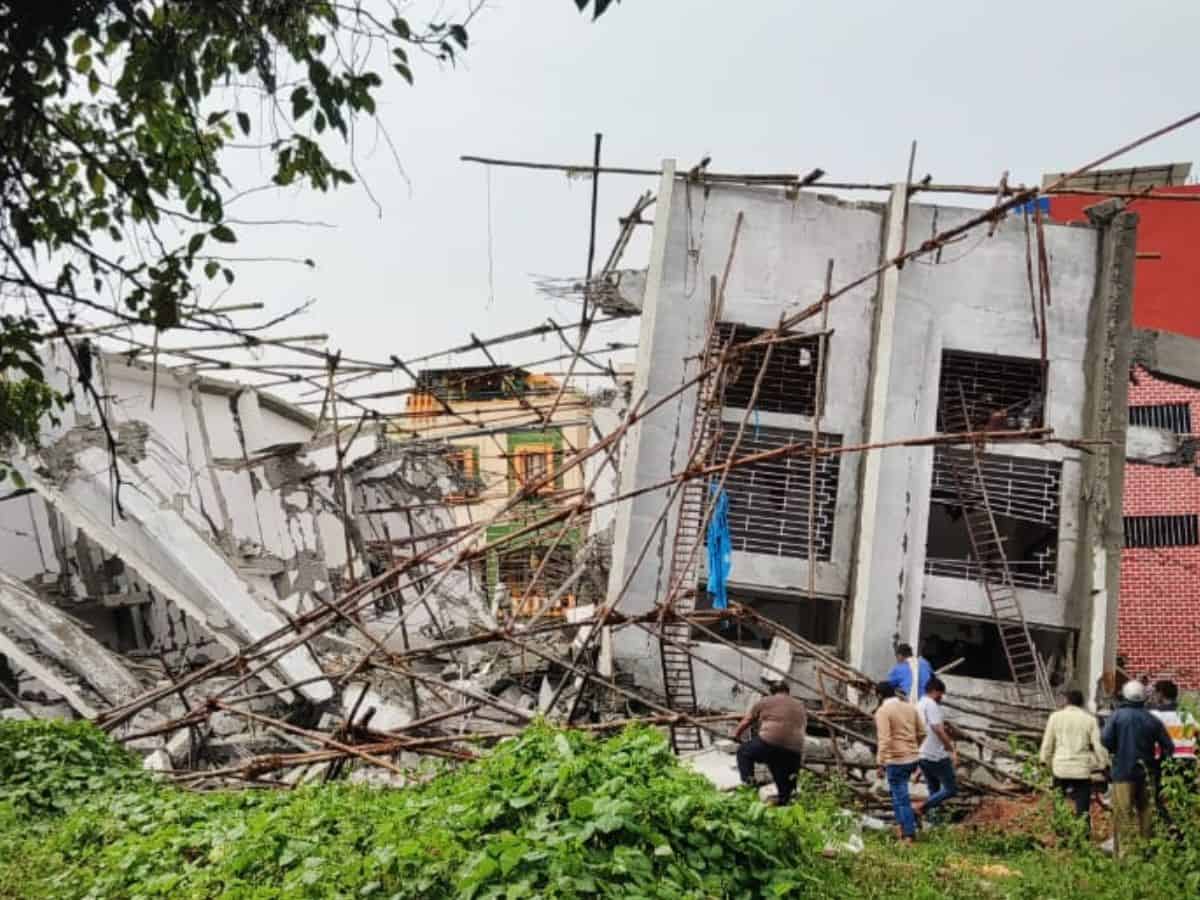 under construction building collapsed at #Babusapalya