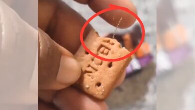 Telangana man discovers iron wire in biscuit