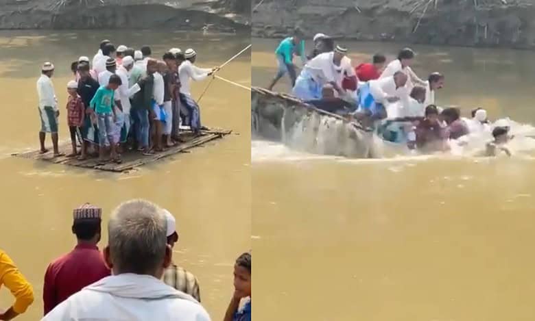 Video: Makeshift boat overturns in river with people enroute a funeral