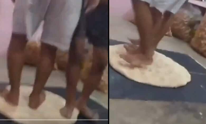 Video: Men caught kneading dough with feet, mixing harpic for ‘taste’