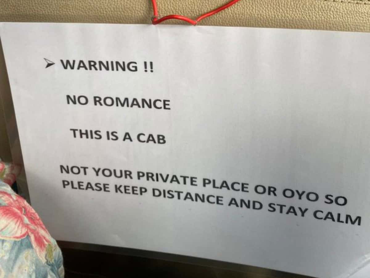 Hyderabad cab driver's note to passengers goes viral