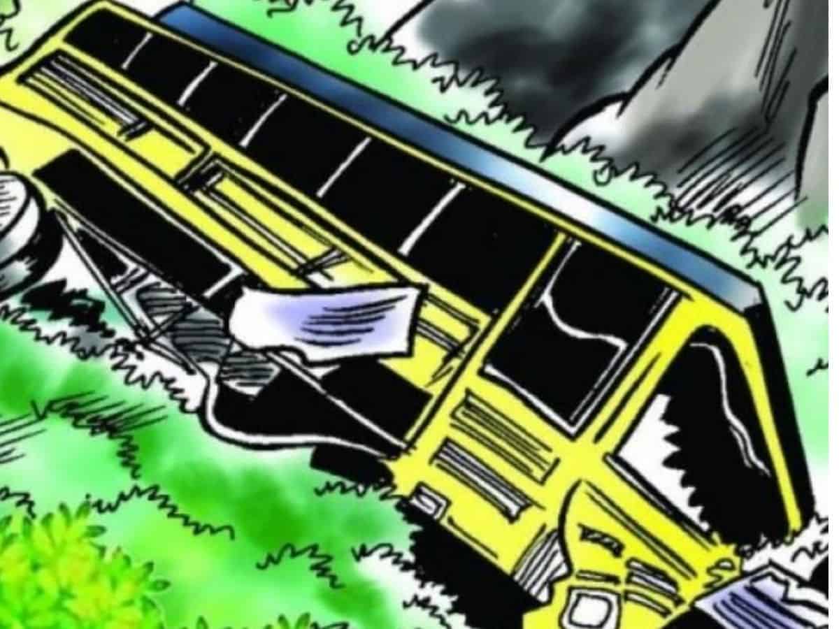 Scores injured after bus falls inside a ravine near Pulivendula on Wednesday morning,