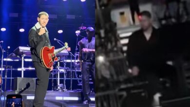 Nick Jonas runs off stage after laser was pointed at him during Prague show