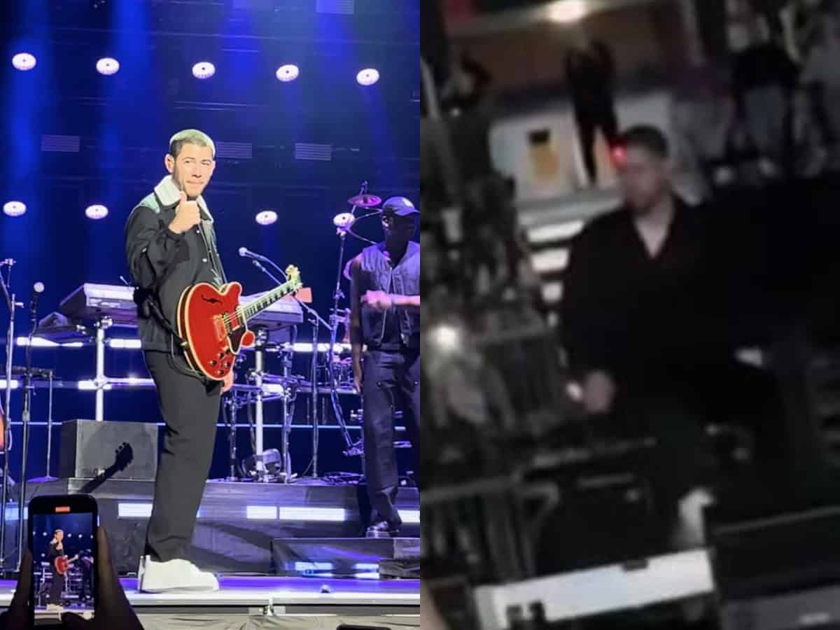 Nick Jonas runs off stage after laser was pointed at him during Prague show