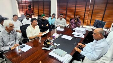 AIMIM delegation meets B Venkateshwara Rao Chairperson of the Dedicated Commission for the Backward Classes in Telangana