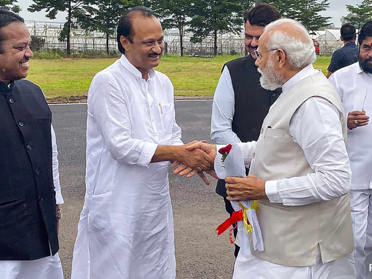 Ajit Pawar with PM modi