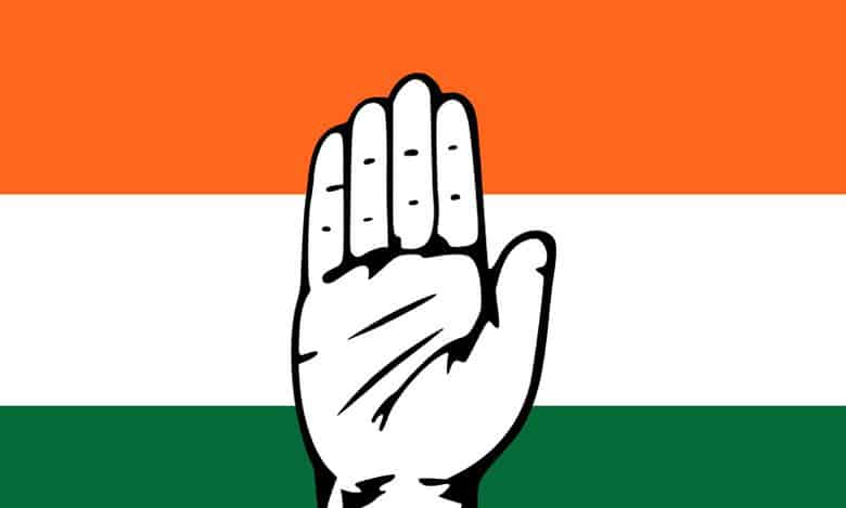 Congress workers clash with each other in Asifabad town on Saturday.