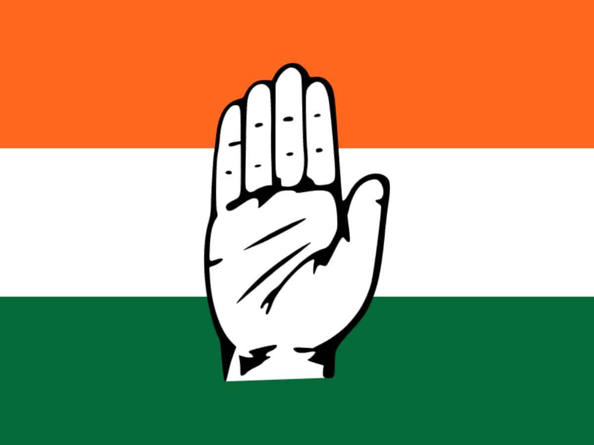 Congress workers clash with each other in Asifabad town on Saturday.