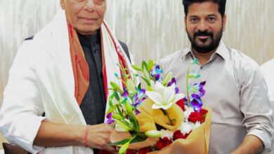 Defence Minister Rajnath Singh and Telangana CM Revanth Reddy