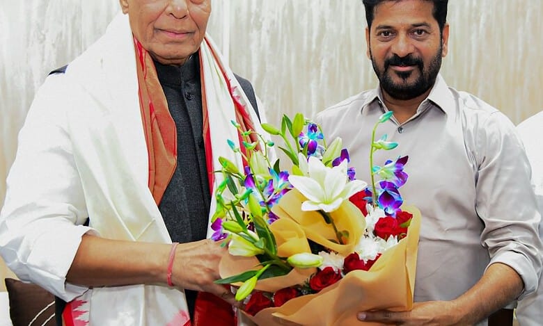 Defence Minister Rajnath Singh and Telangana CM Revanth Reddy