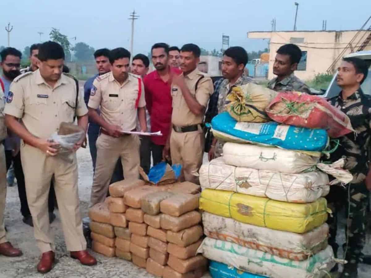 Telangana: Police seize 290 Kgs of ganja from tanker in Asifabad