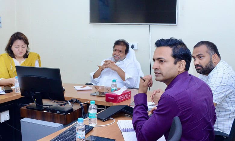 Health Minister of Telangana C Damodar in a review meeting on newly established nursing colleges in the state