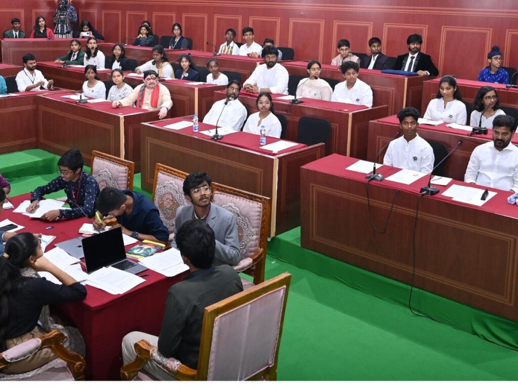 Students hold mock Assembly in Hyderabad on Children’s Day