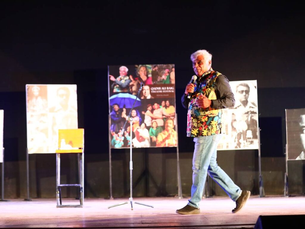 Renowned theatre and film actor Ashish Vidyarthi performing ‘Sit Down Ashish’ at ‘Qadir Ali Baig Theatre Festival’ 2024 at Taramati Baradari in the city 